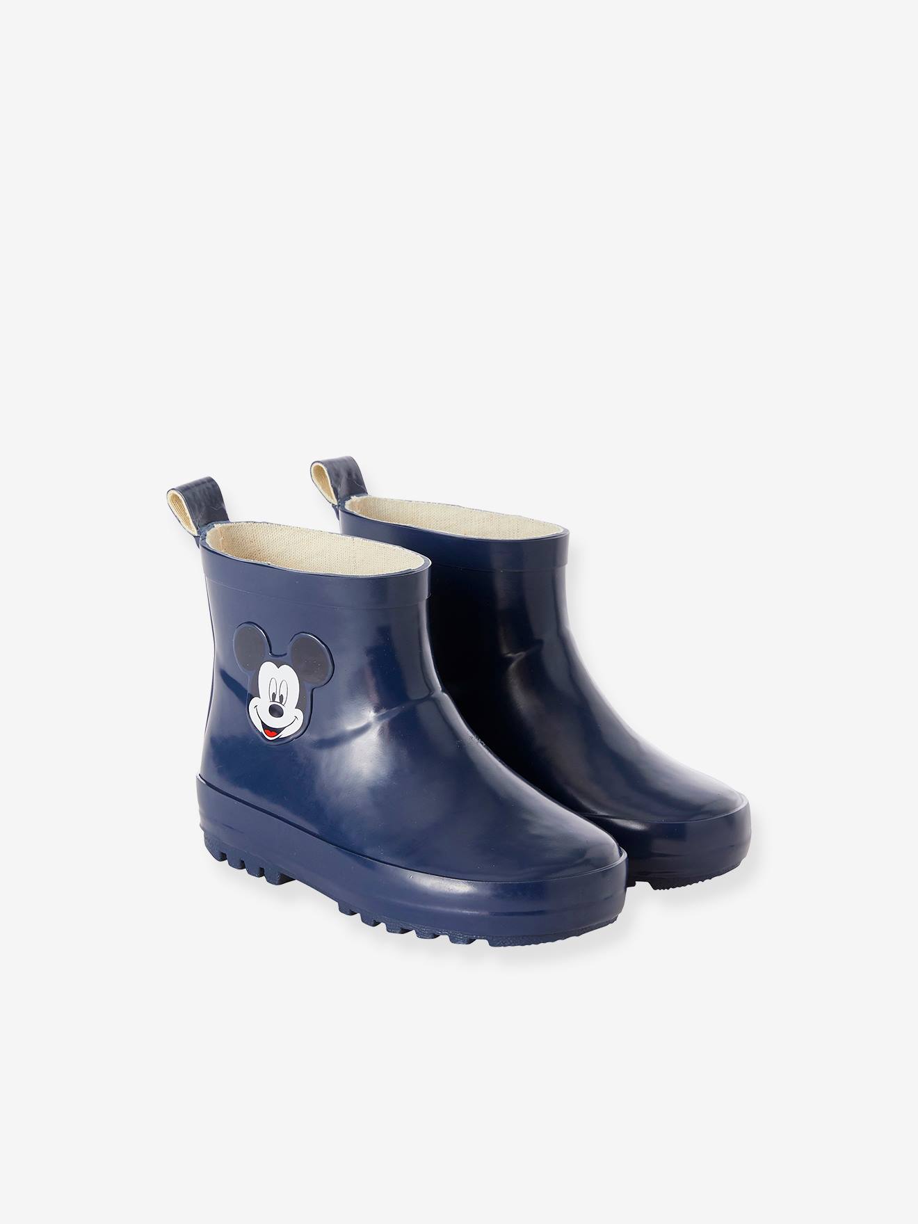Botas de chuva DS® Mickey, pretas lisas com estampas.