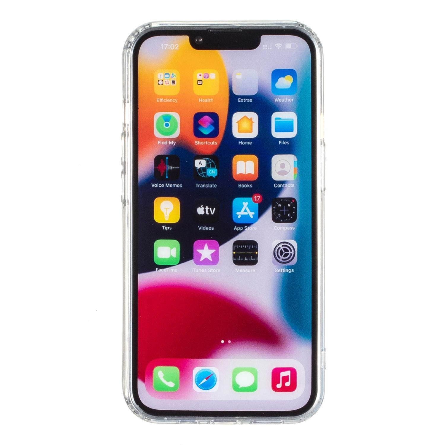 iPhone 14 Gummi Case Schutzhülle mit Kartenfach - Transparent