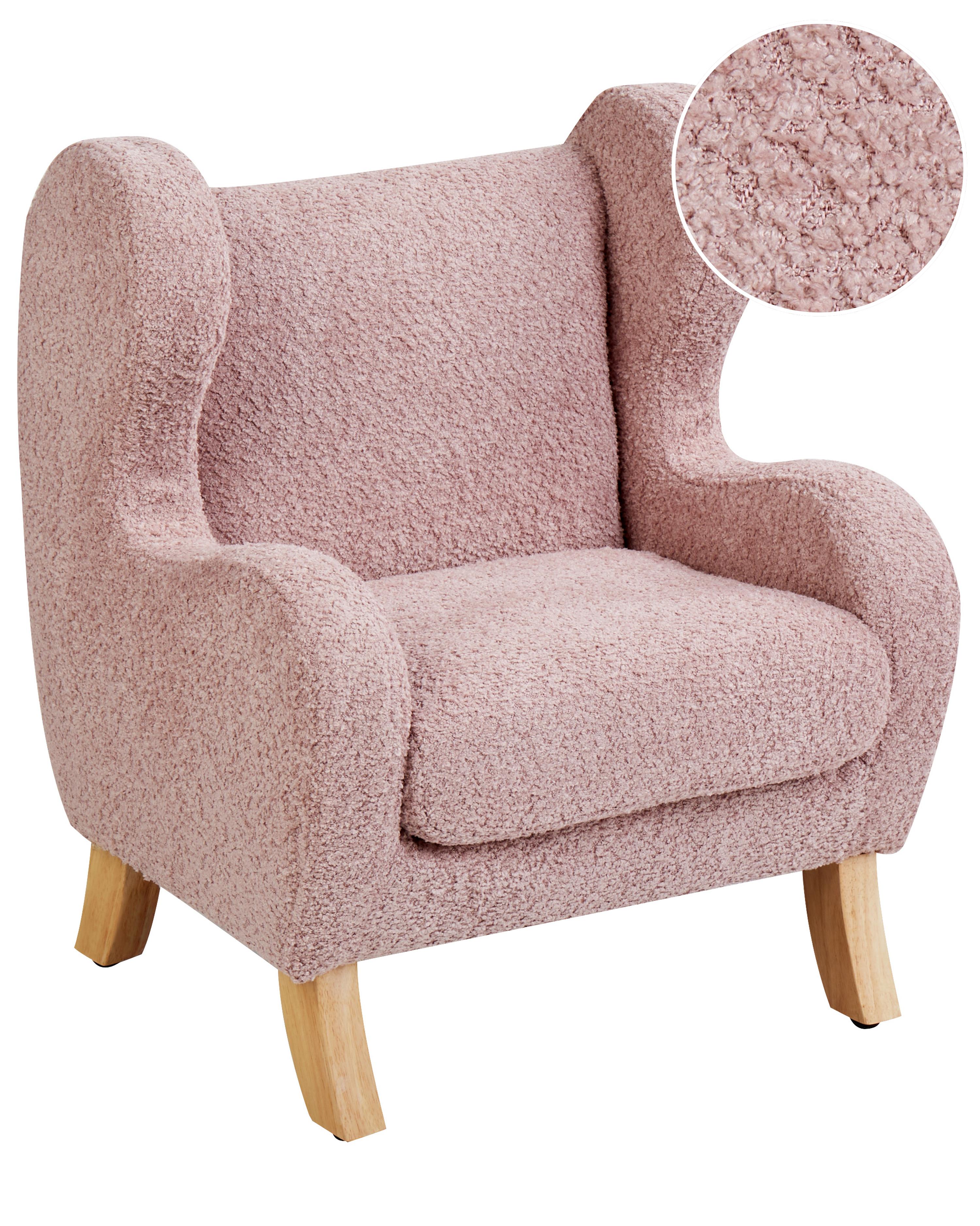 Kinderfauteuil FARUM Bouclé Roze