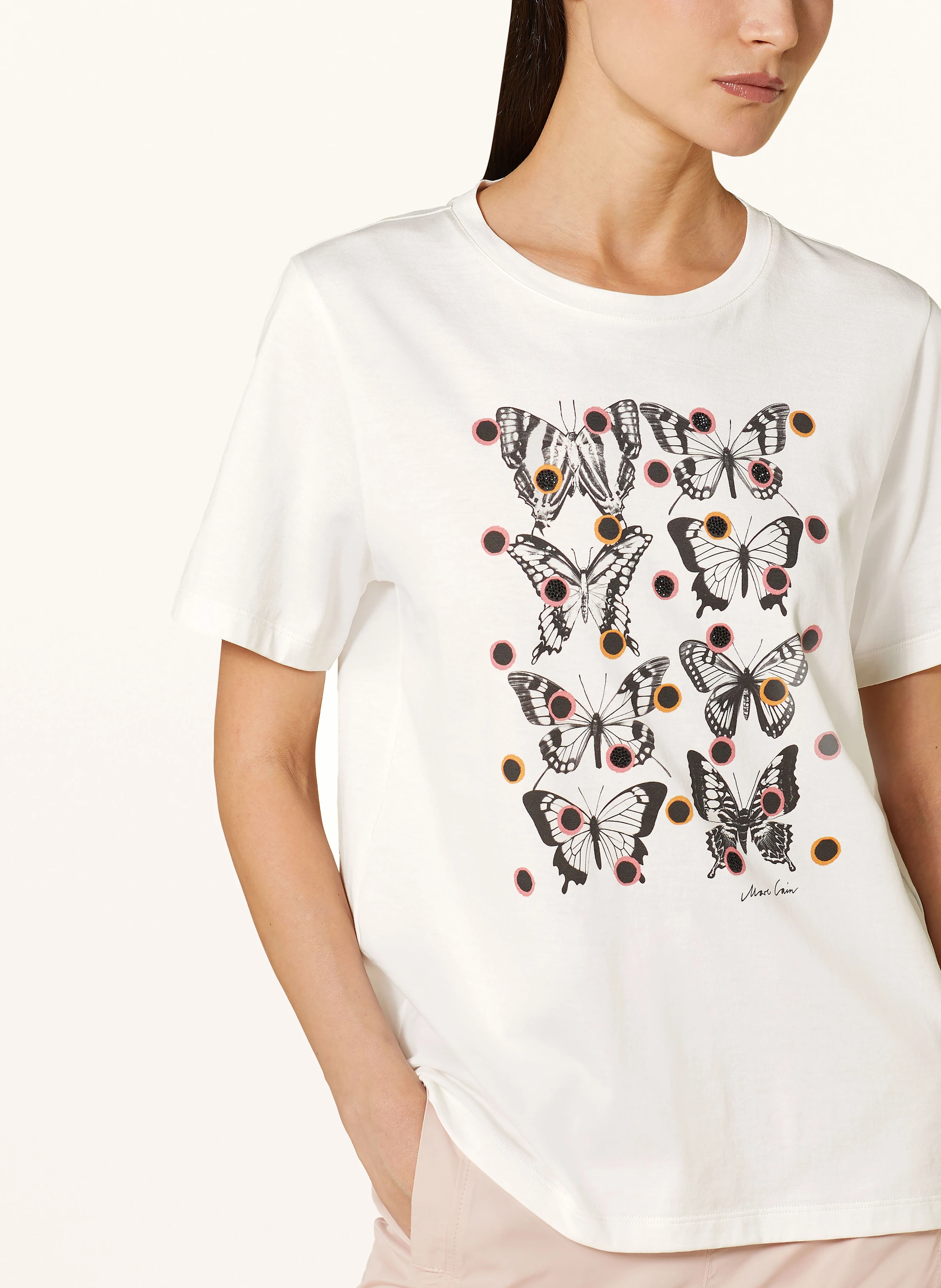 MARC CAIN T-Shirt mit Schmucksteinen