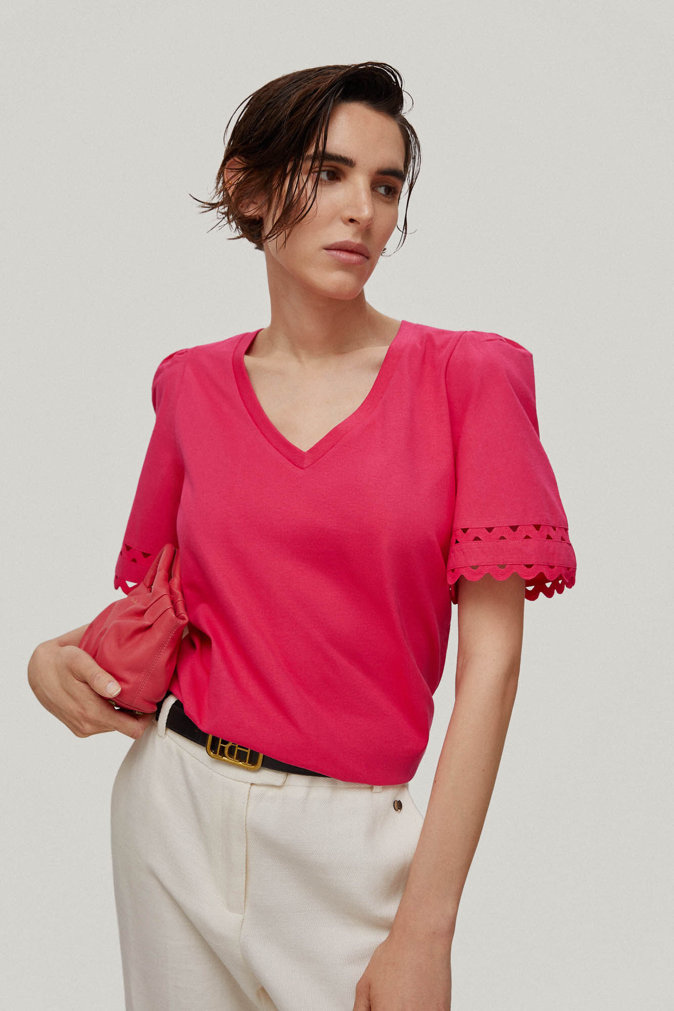 Camiseta de manga curta - Rosa