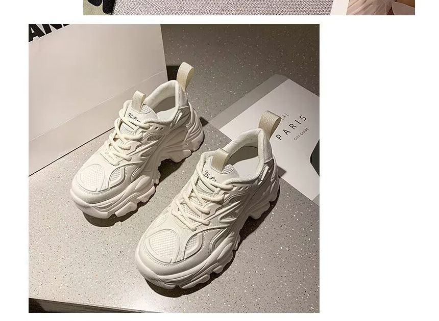 caneik - Sneakers met effen platformpaneel en mesh