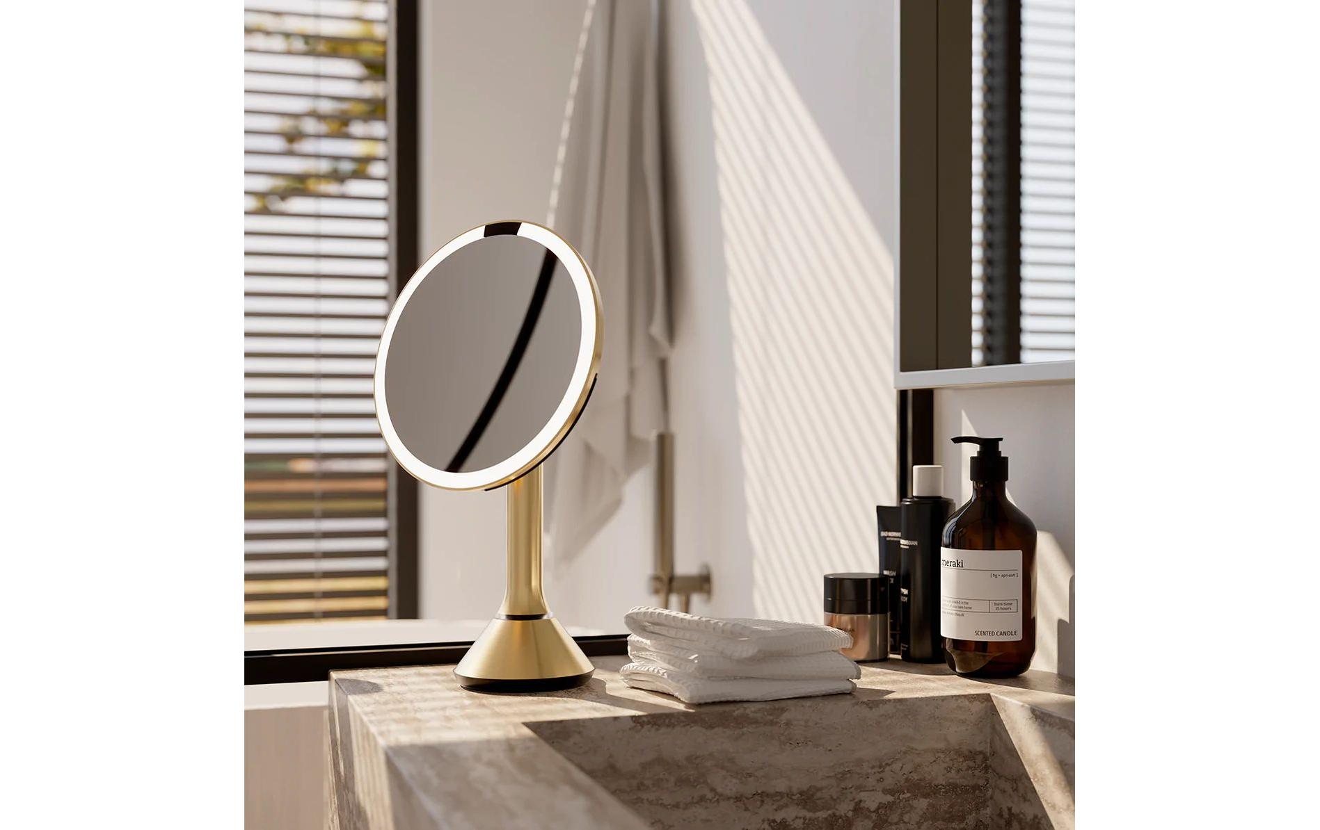 Kosmetikspiegel mit Sensor Touch control Messing<br>Sensorspiegel mit Touch-Helligkeitsregelung
