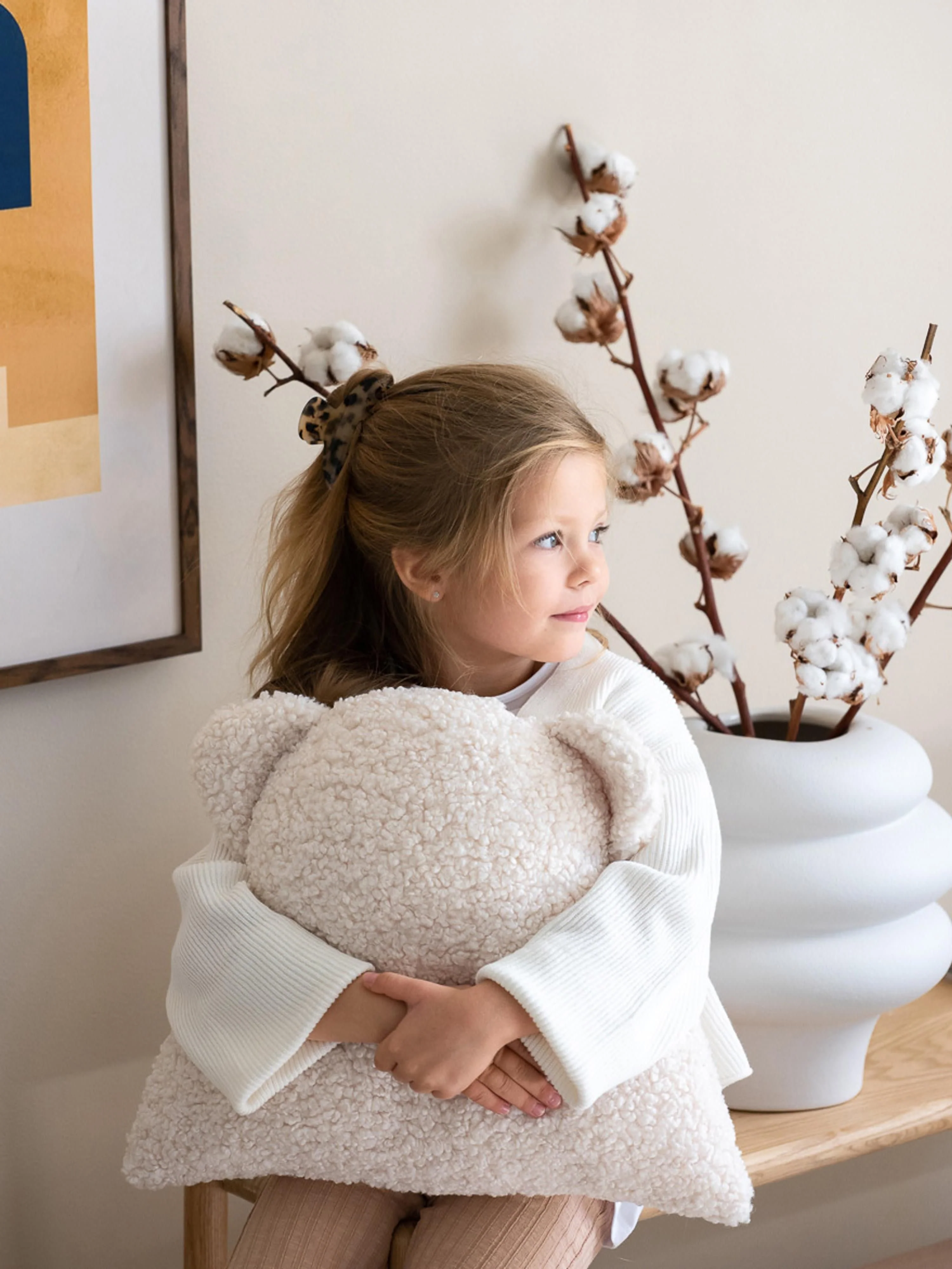 Kinderen teddy knuffelkussen Beer