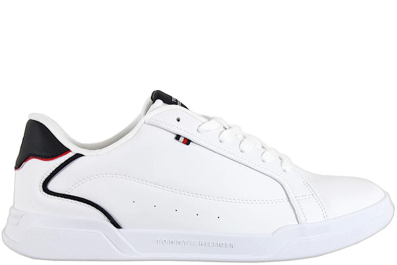 TOMMY HILFIGER LO CUP LTH DETAIL - HVID SNEAKERS