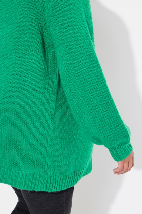 Strickjacke, Straight Fit, Ballonärmel