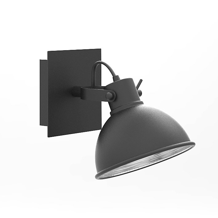 Spot patère GU10 35W Seynave Country noir Ø13 cm