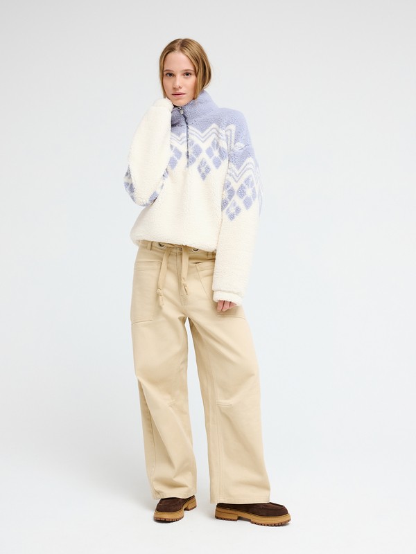 Mountain Story Polaire à demi-zip Blanc Femme
