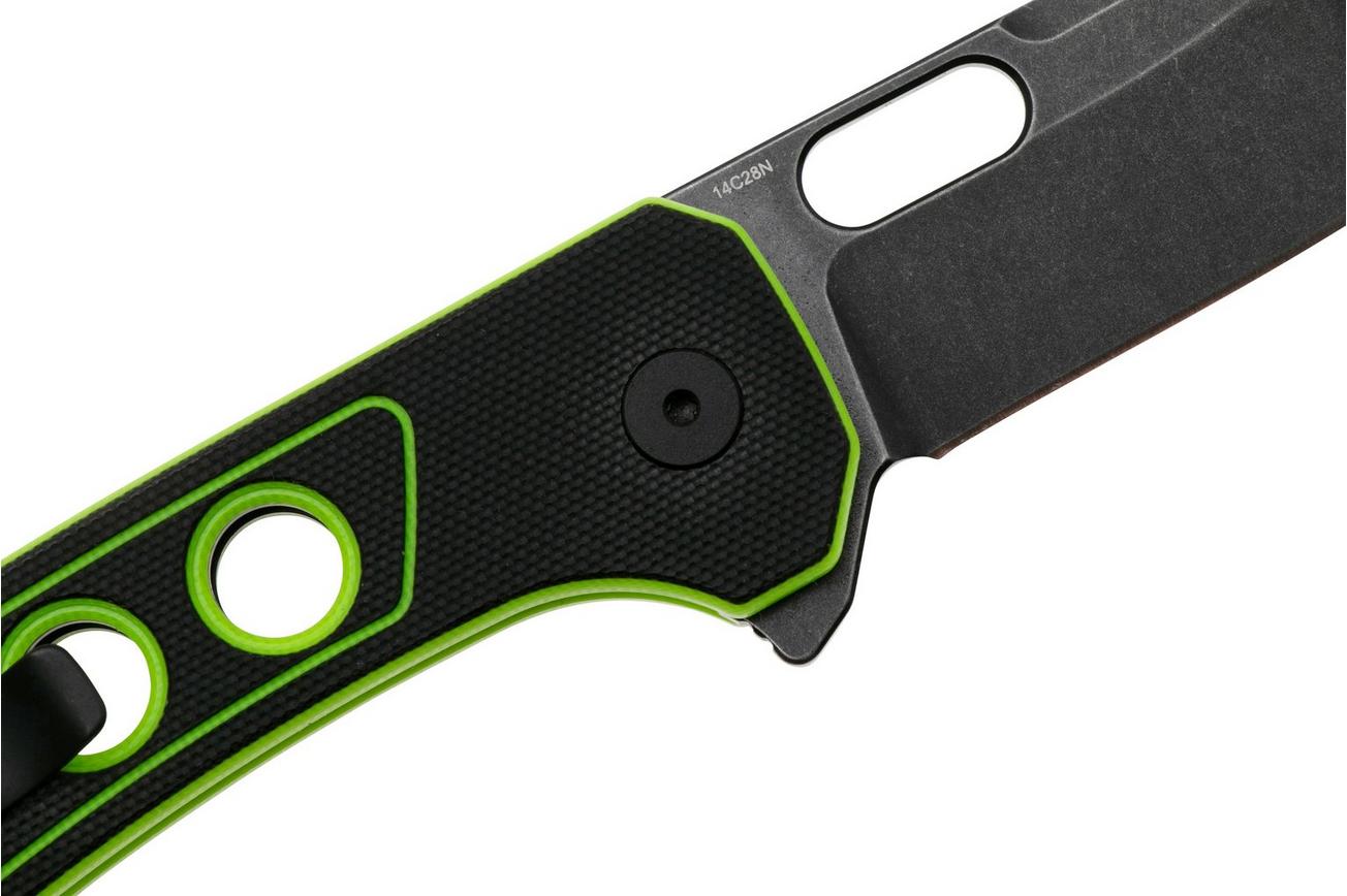 QSP Knife Unicorn QS156-C2 Dark Stonewashed, Black Green G10, zakmes