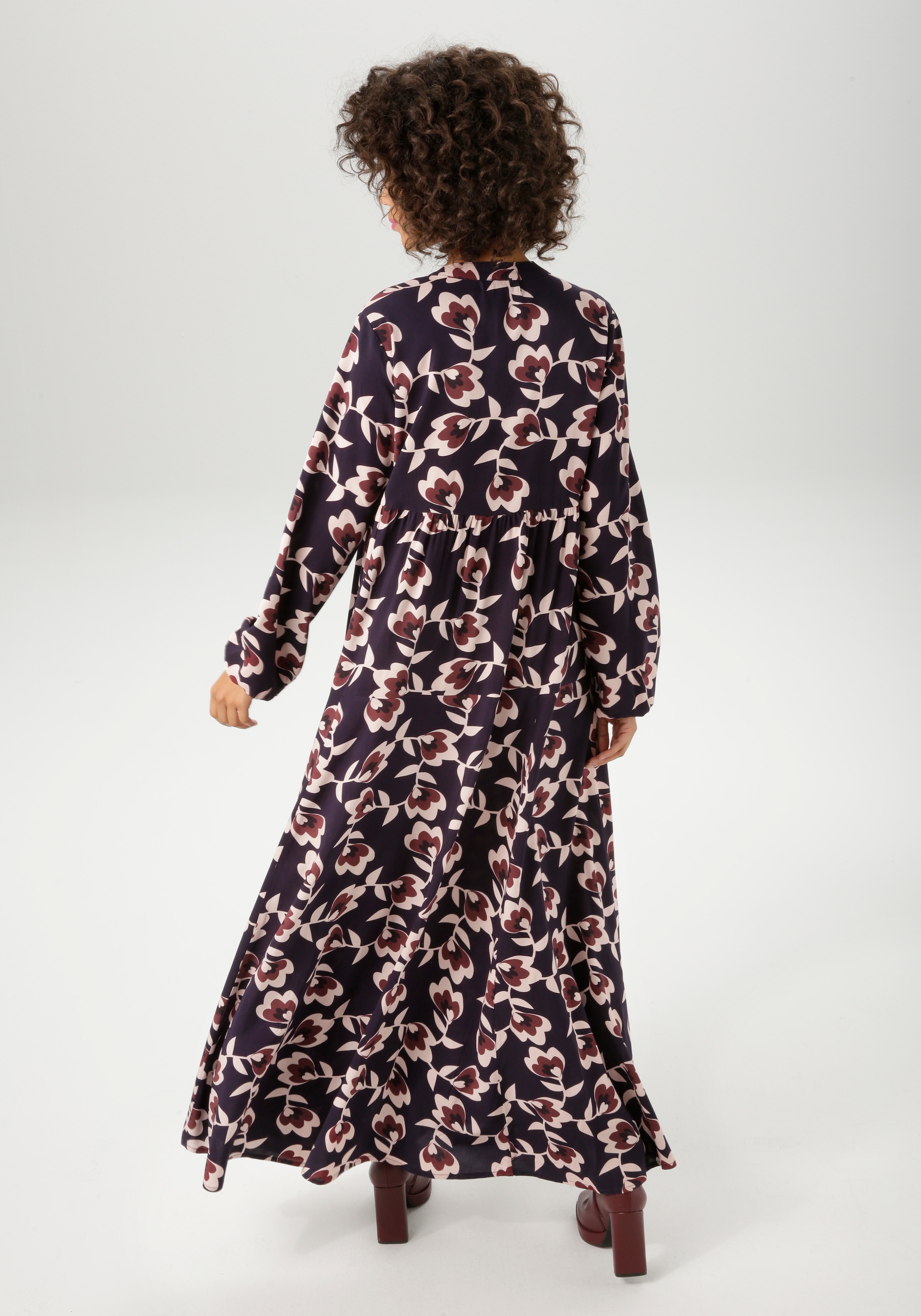 Aniston CASUAL Maxikleid mit grafischen Blumen bedruckt- jedes Teil ein Unikat- NEUE KOLLEKTION