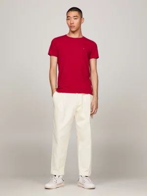 Camiseta Extra Slim Fit com Bordado de Bandeira