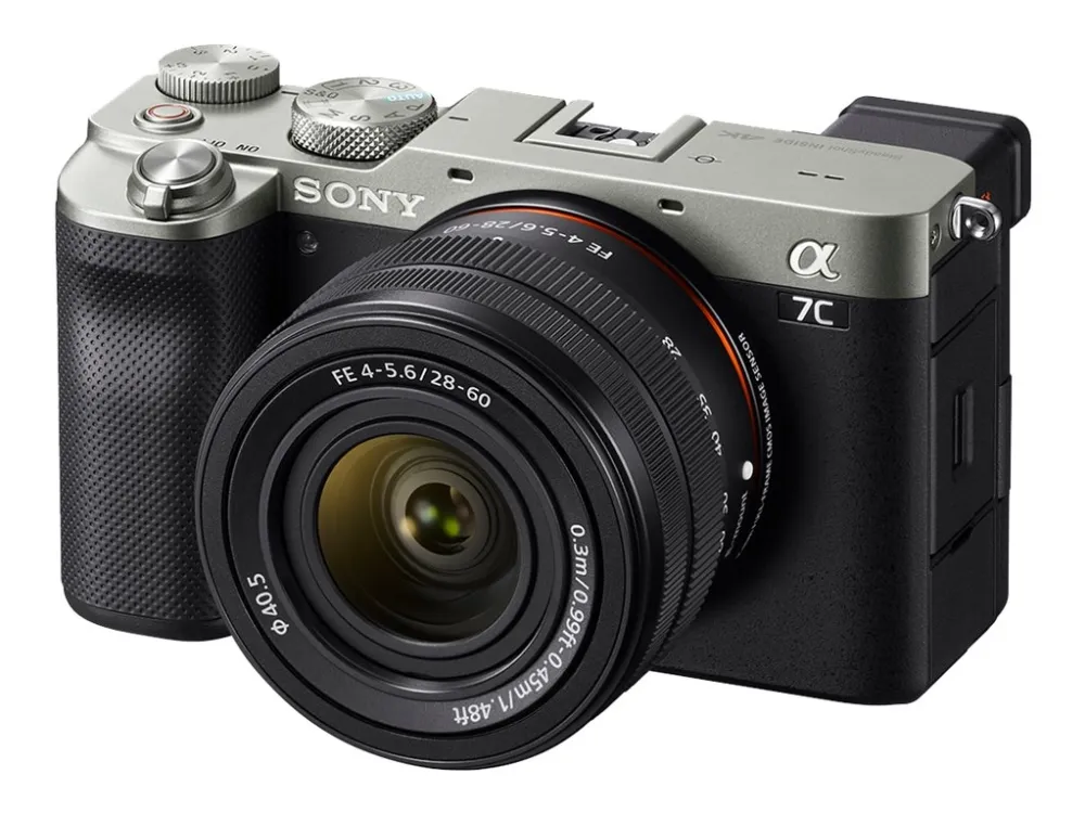 Sony a7C ILCE-7CL - Digitalkamera - spejlløst - 24.2 MP - Full Frame - 4K / 30 fps - 2.1x optisk zoom 28 - 60 mm objektiv - Wireless LAN, NFC, Bluetooth - sølv
