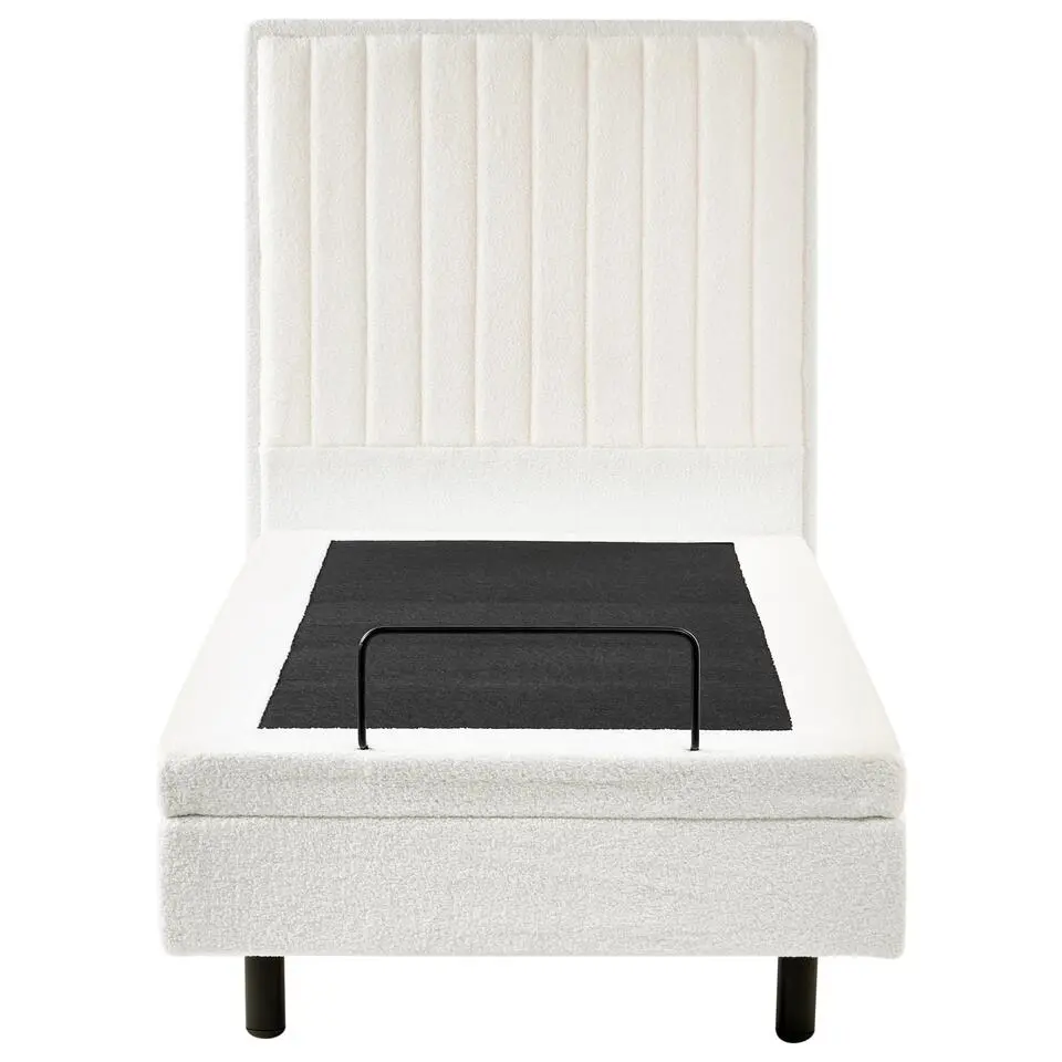 DUKE II - Eenpersoonsbed - Off-white - 90 x 200 cm - Bouclé