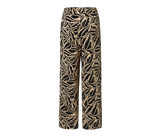 Bedruckte Palazzohose, schwarz-beige