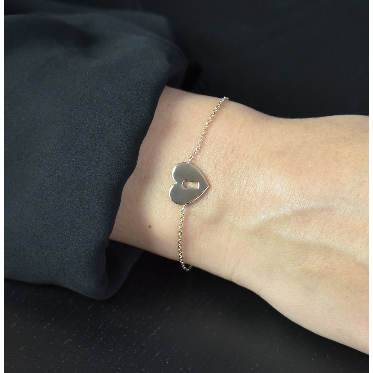 Bracelet clé de mon coeur Plaqué OR 750 3 microns