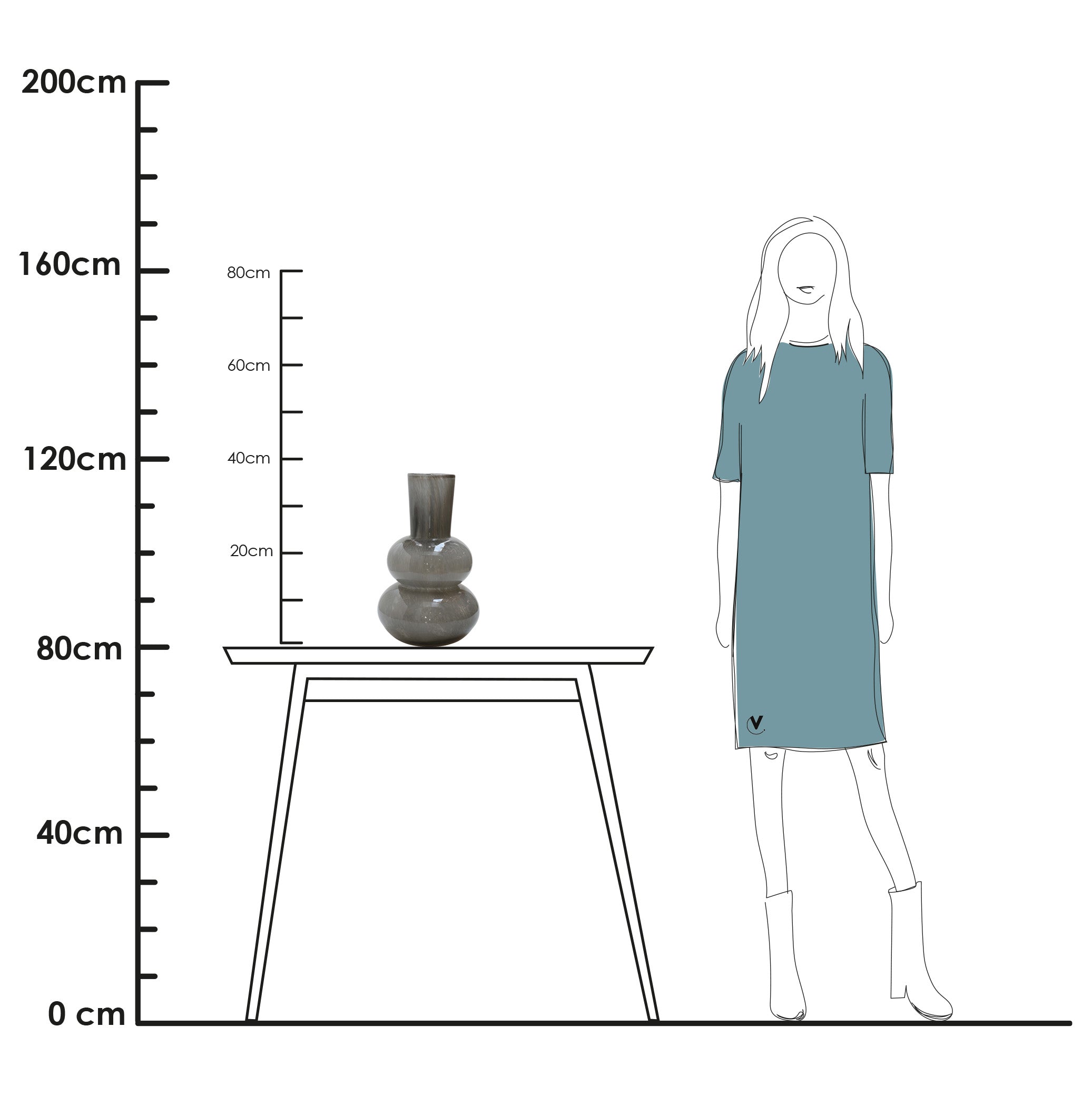 Vase The World - Lindi Elite vaas Ã22cm - grey