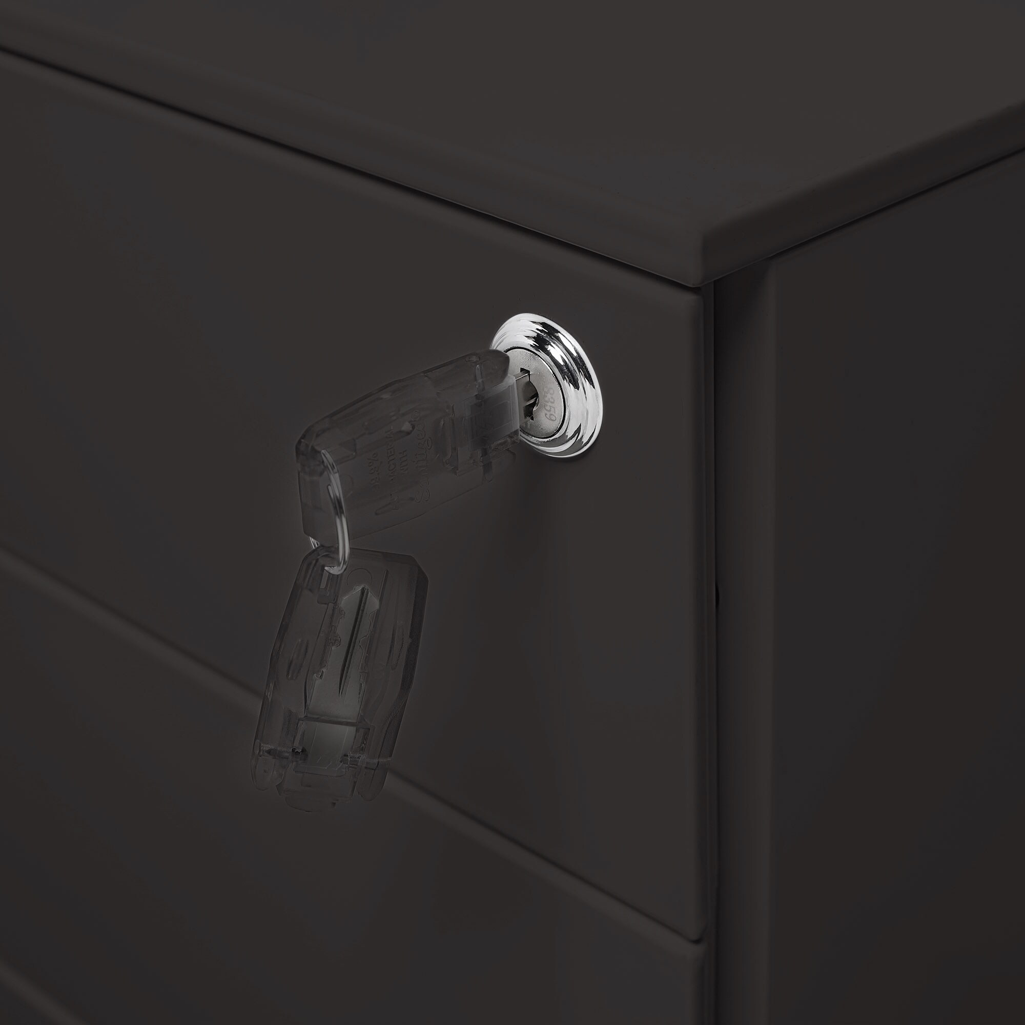 Makika Rollcontainer abschließbar mit Schubladen und Rollen 39x50x60cm in Schwarz
