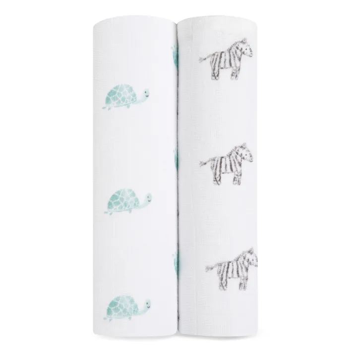 aden + anais Maxi-langes Animal Kingdom en coton bio- Pack de 2