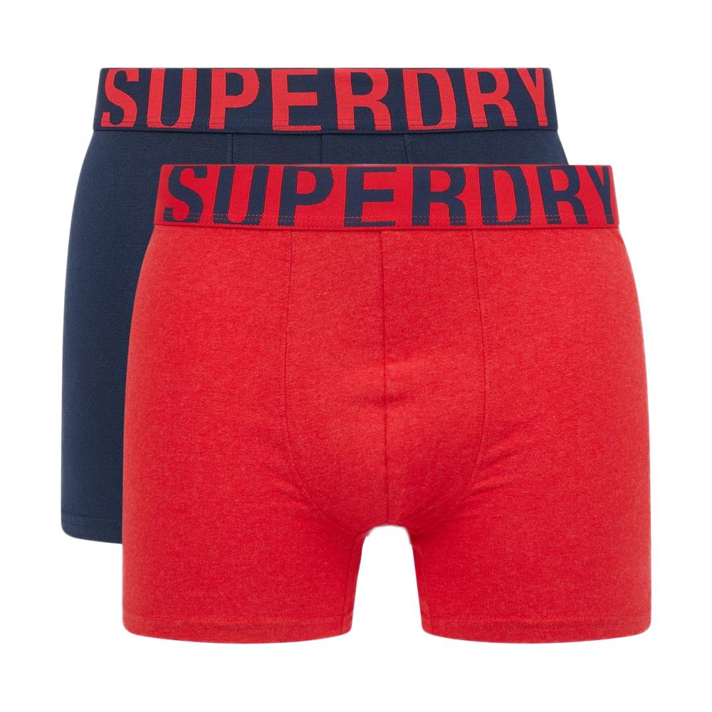 Superdry x2 Boxers Rouge/Marine Homme Superdry M3110340A