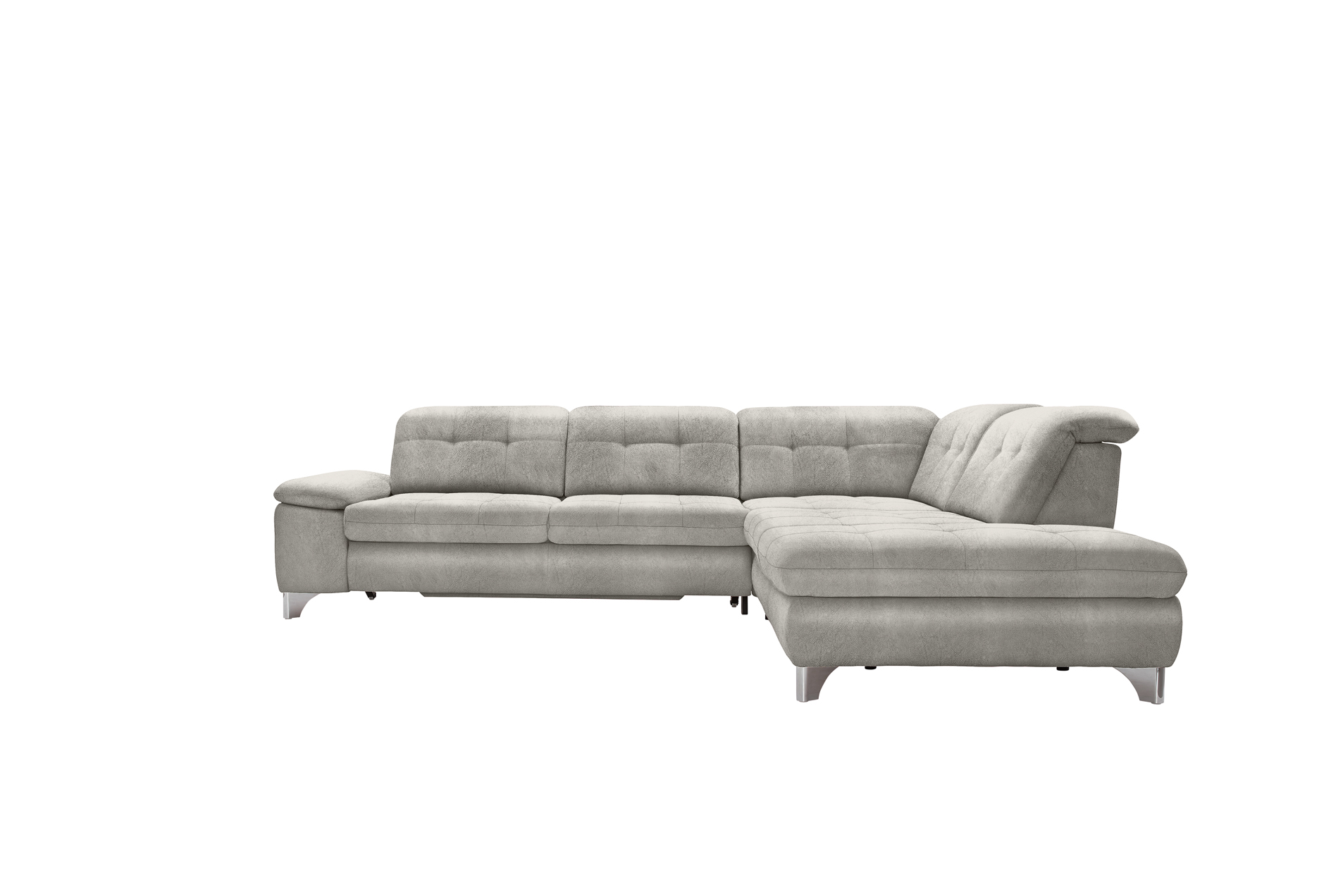 polsterpower Ecksofa - Saddle alu - Basismodell - Ottomane rechts