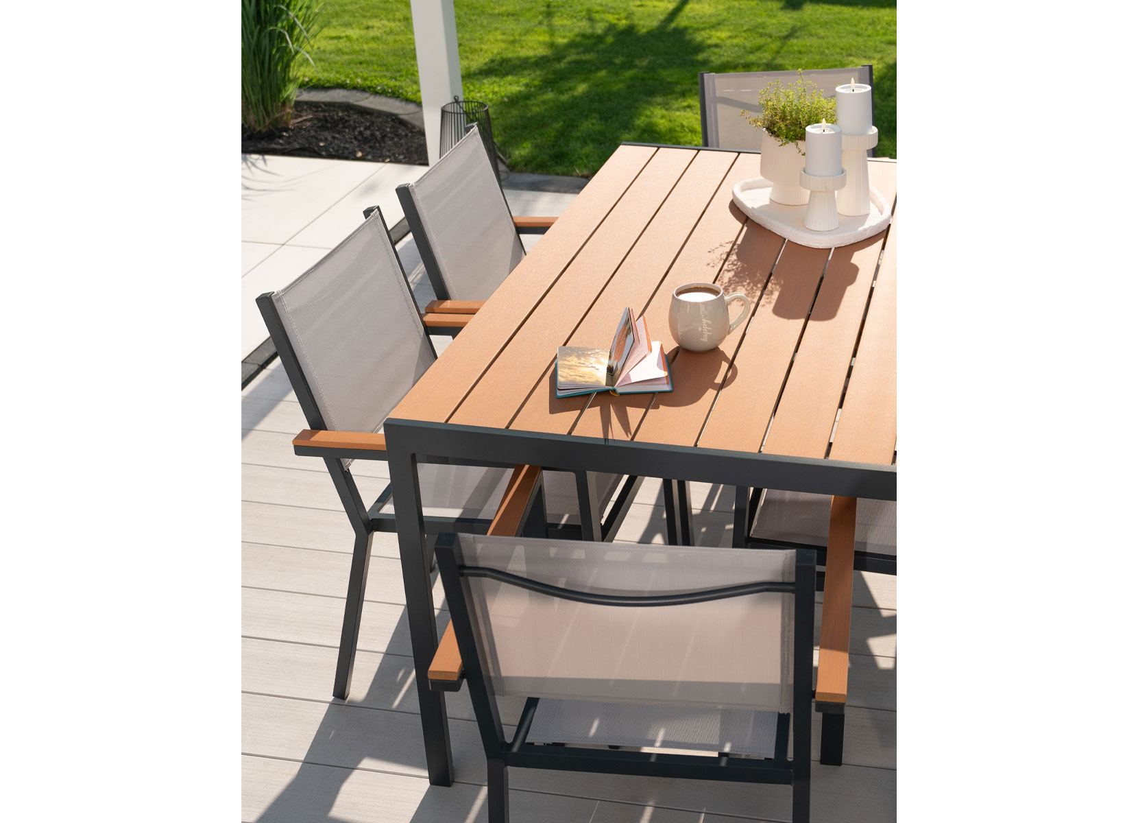 Home Deluxe Garten-Sitzgruppe CANTOS SEDIA in Holzoptik