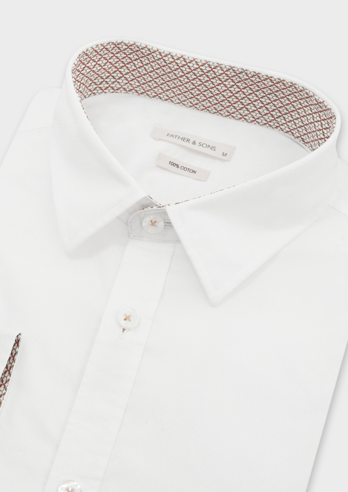 Chemise sport Regular en coton façonné uni blanc