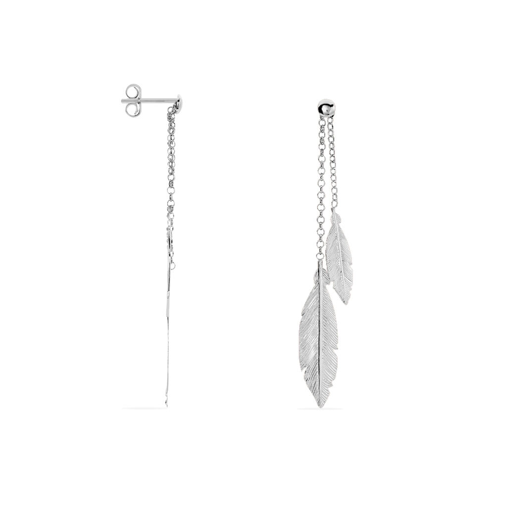 Boucles D'oreilles Pendantes Euriell Argent Blanc