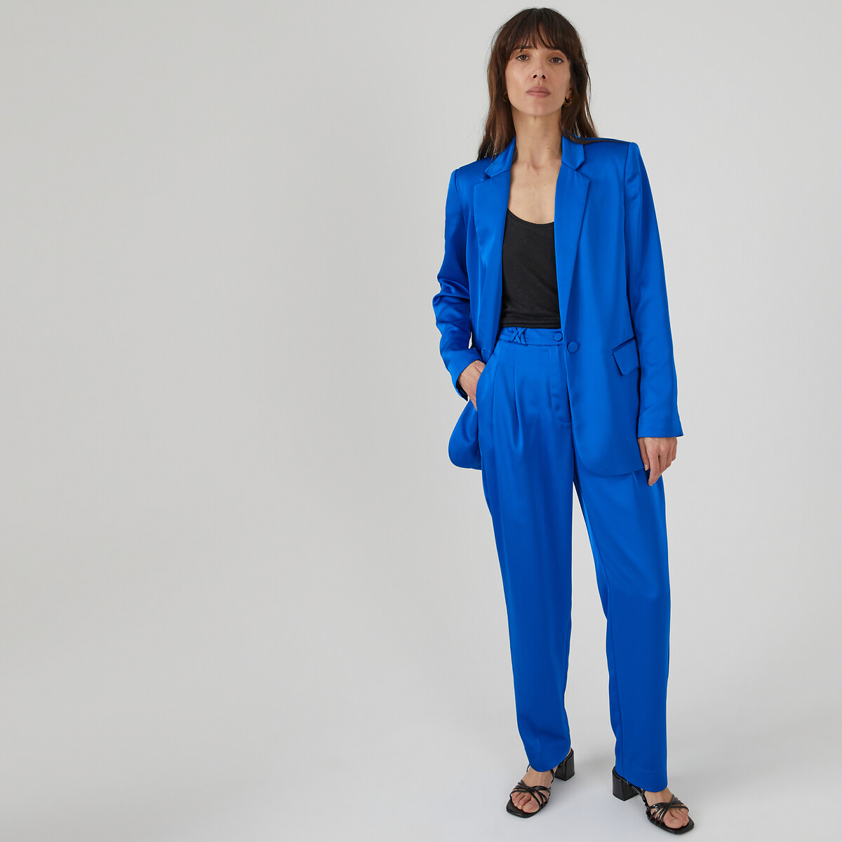 LA REDOUTE COLLECTIONS<br>Jaqueta blazer reta em cetim