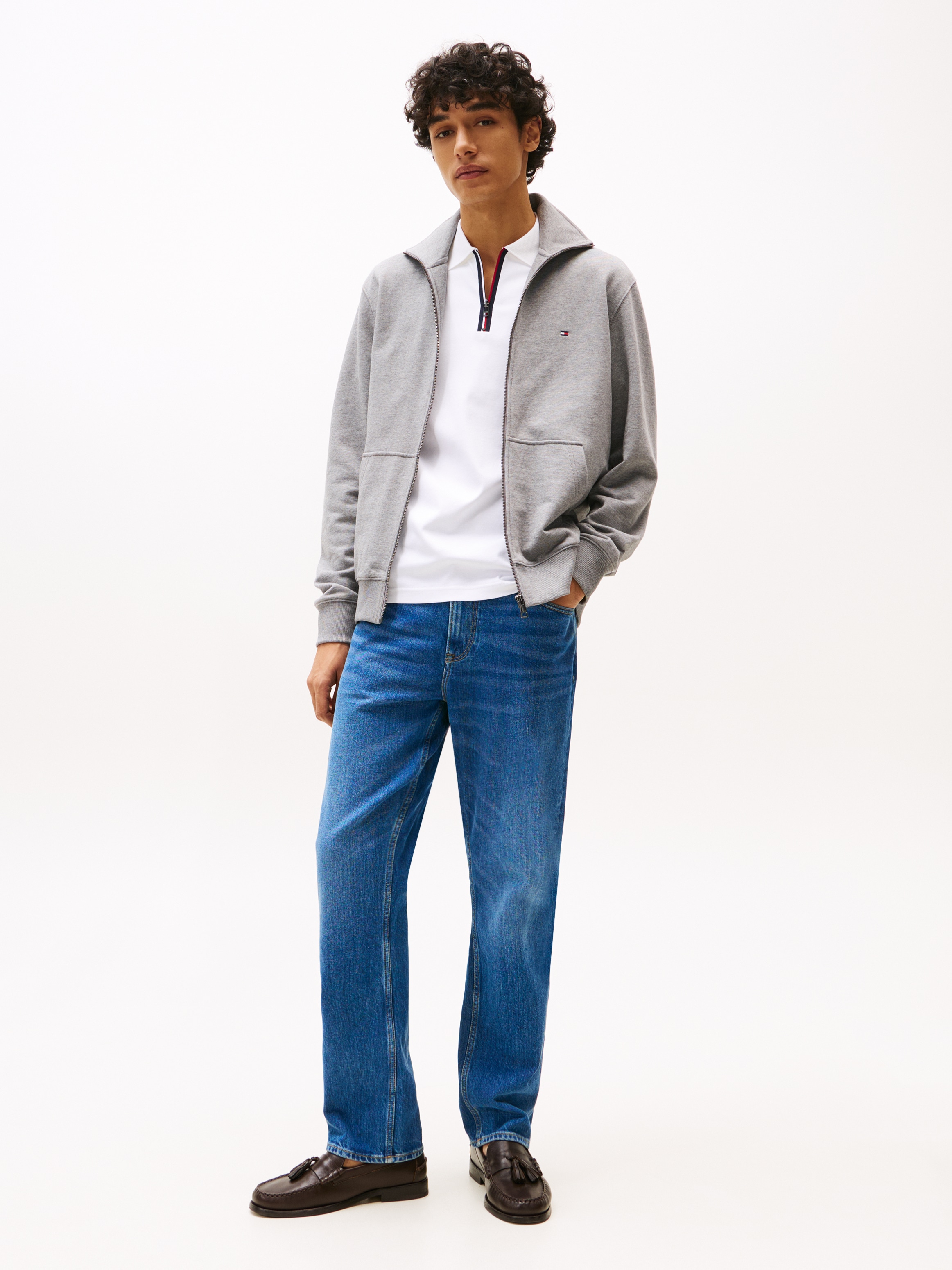Tommy Hilfiger Sweatjacke »ESSENTIAL TERRY ZT STAND COLLAR«