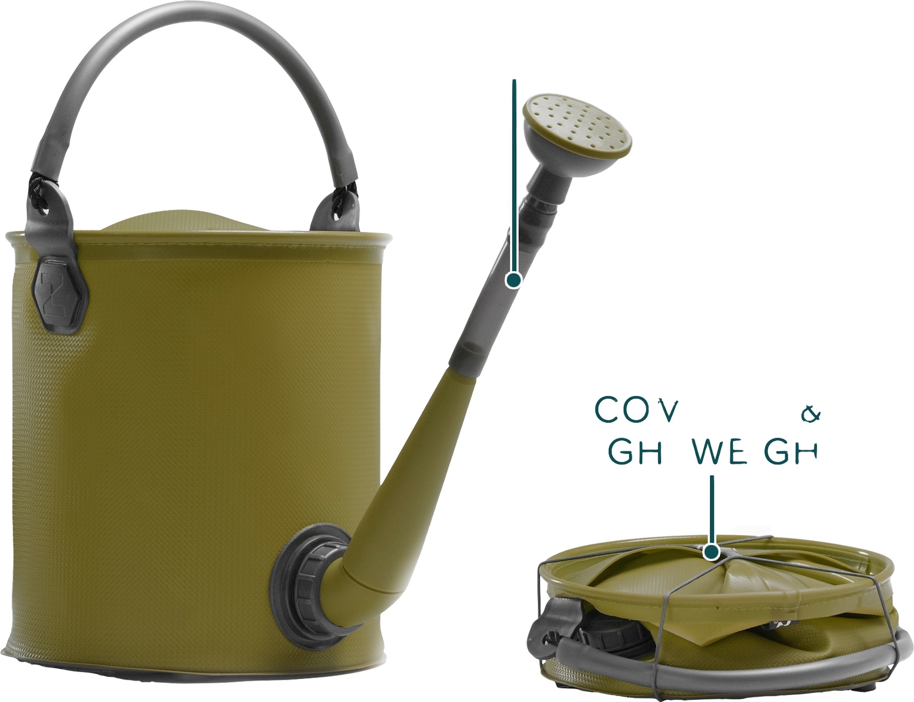 Colapz faltbare Gießkanne und Eimer olive green