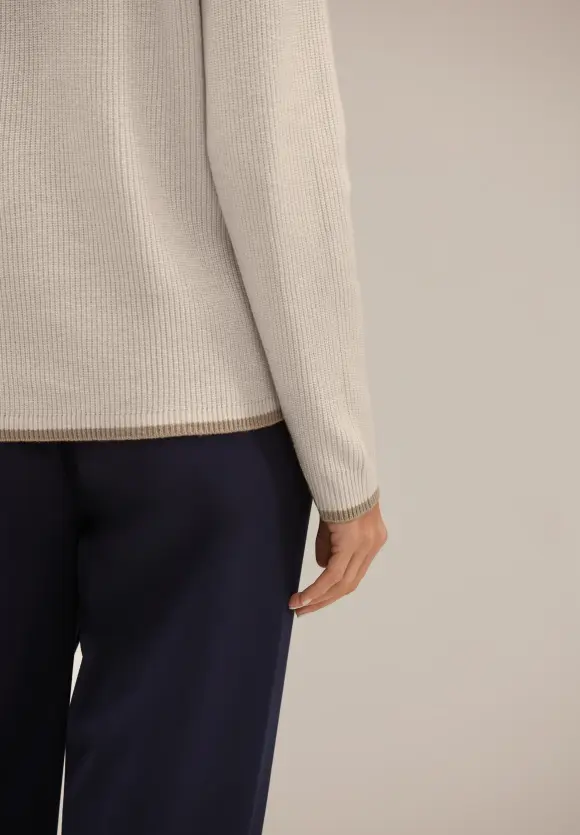 Rollkragenpullover - whisper cream melange