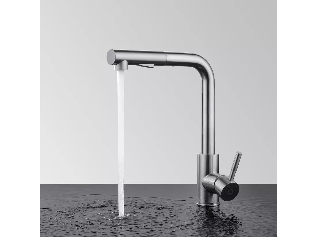Cecipa max Mitigeur de Cuisine avec Douchette Extractible, 2 Modes de pulvérisat, Robinet Evier 360 Rotatif en Acier inoxydable Brossé,EU Modèle
