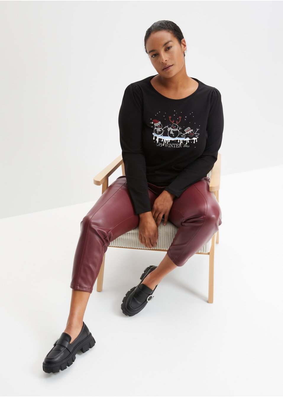 T-shirt manches longues avec motif de Noël