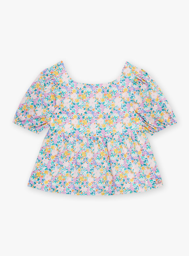 Blouse écrue à imprimé fleuri