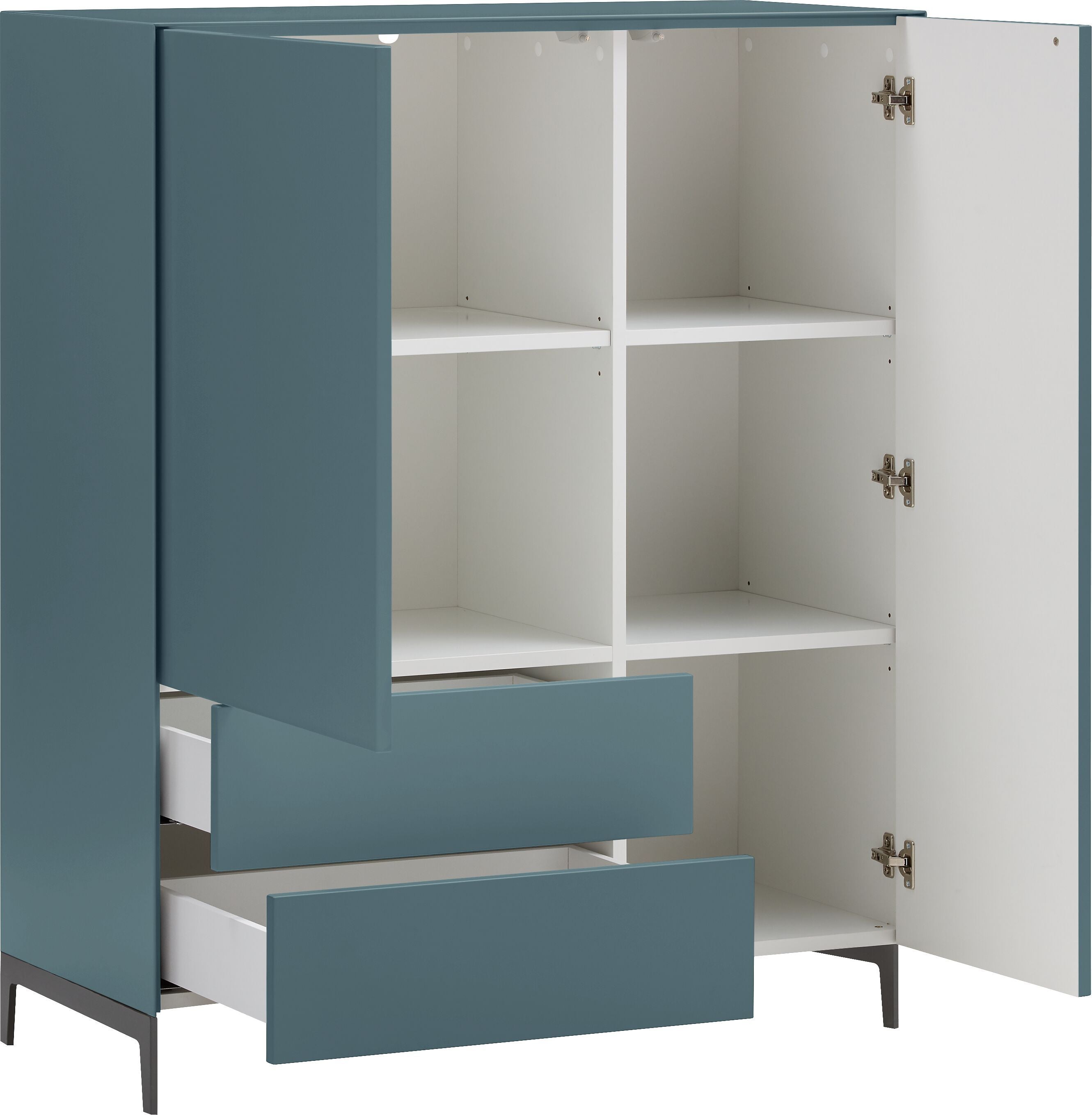 LUX Highboard - Mittelblau / B: 100.0 cm x T: 46.0 cm x H: 123.5 cm