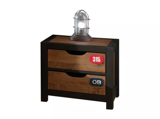 TCHAD - Chambre 90x200cm avec Armoire 2 Portes en Pin Massif