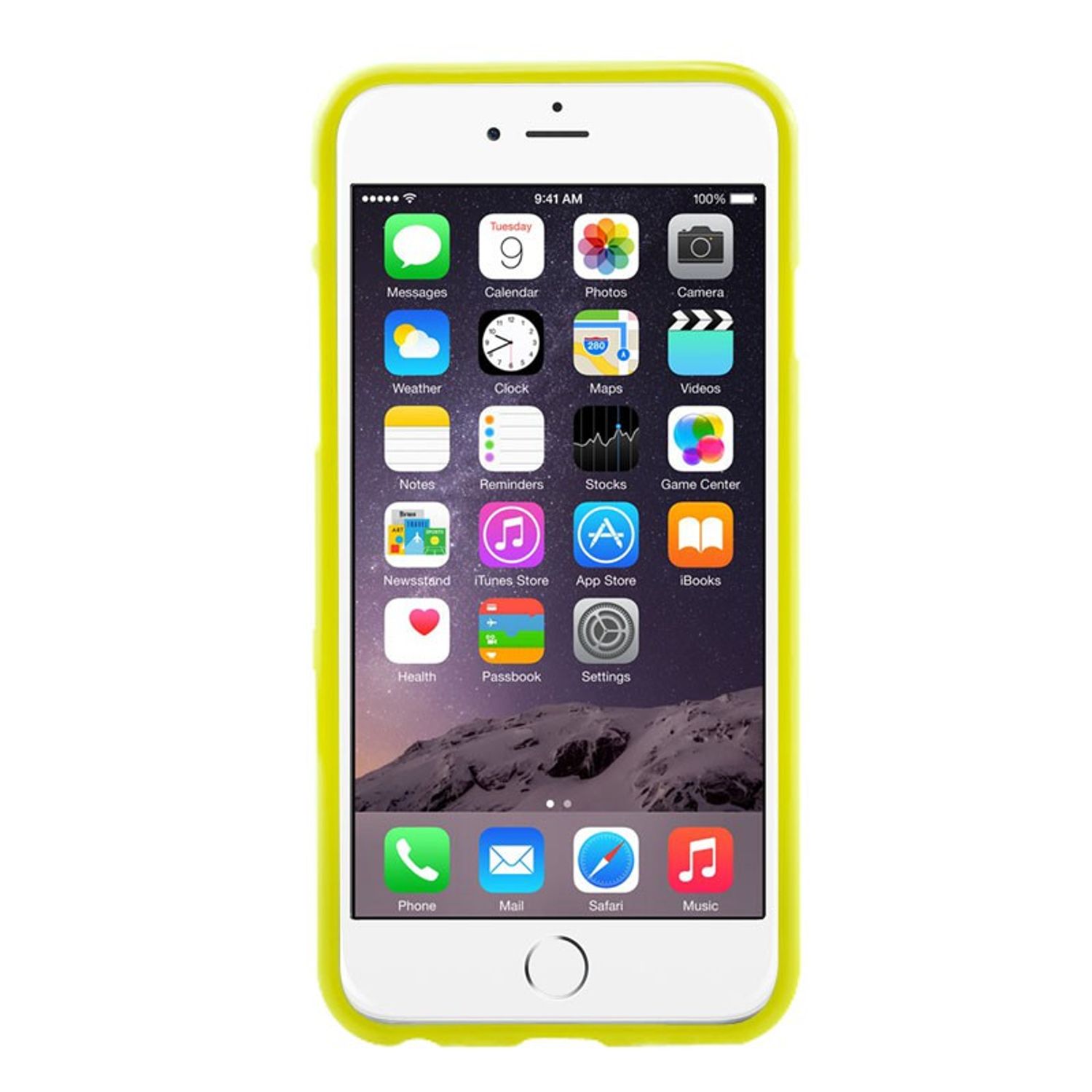TPU Backcover Hülle gepunktet für Handy Apple iPhone 6 Plus Gelb / Weiß