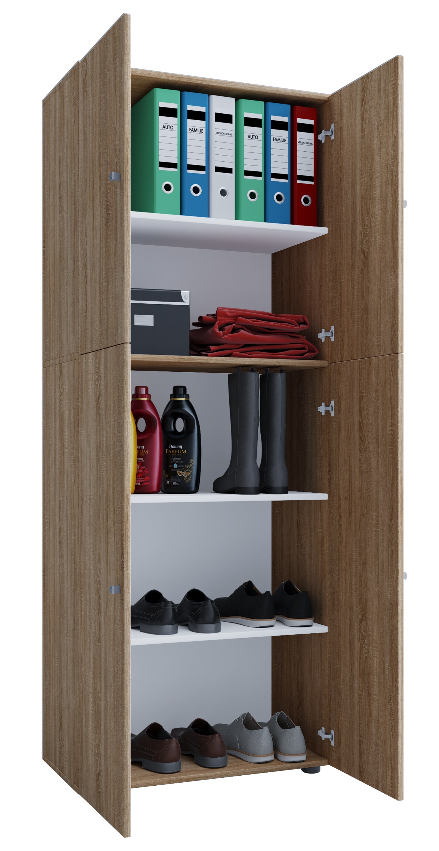 VCM Holz Kleiderschrank Jugendschrank Kinderschrank Schrank Lona Drehtüren