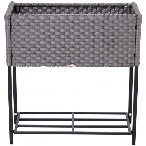 Vaso retangular Outsunny para varanda, cinza