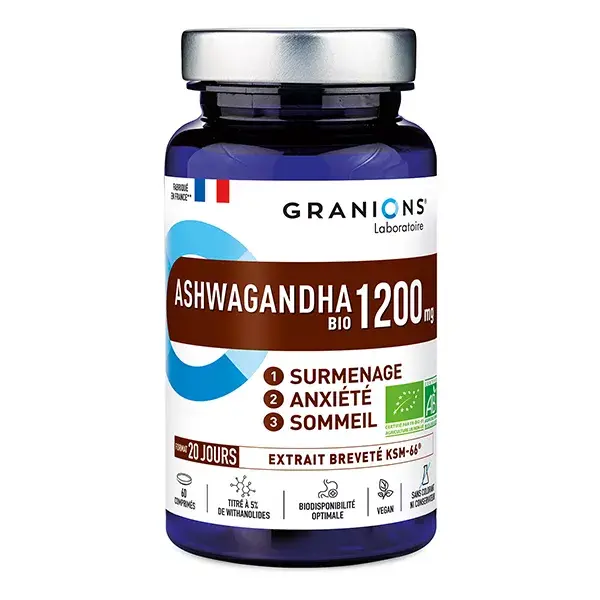 Granions Ashwagandha Pillbox 1200 mg Orgânico 60 Comprimidos