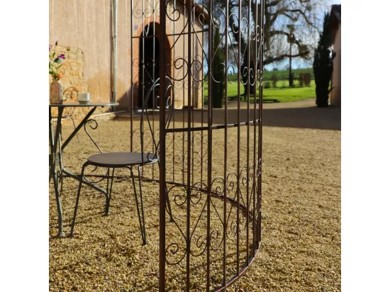 Gloriette pergola tonnelle kiosque abri jardin fer marron 300x368 cm