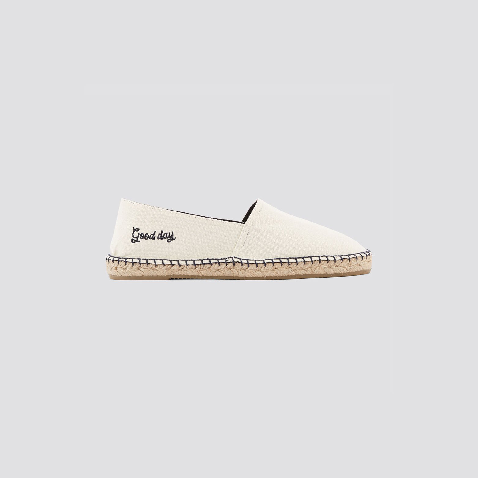 Espadrilles brodées talon Beige