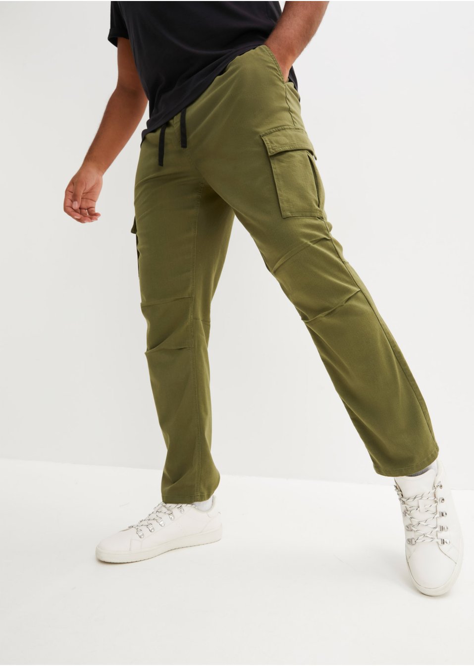 Pantalon cargo extensible Loose Fit, Straight
