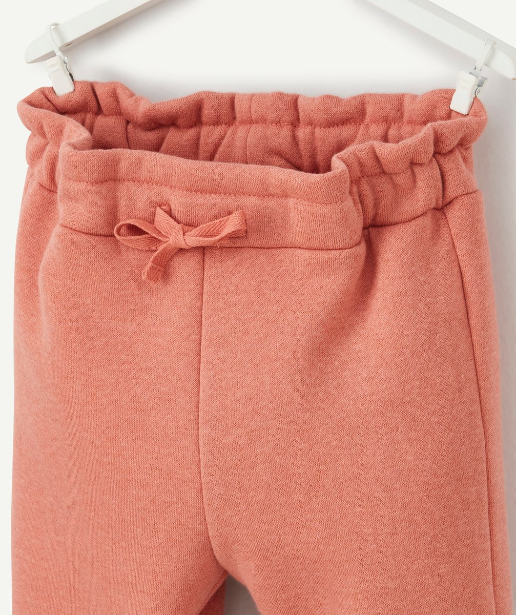 PANTALON BÉBÉ FILLE EN MOLLETON ROSE PAILLETÉ EN FIBRES RECYCLÉES