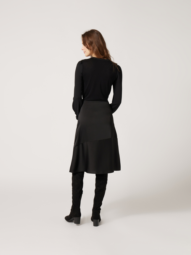 Jupe midi satinée