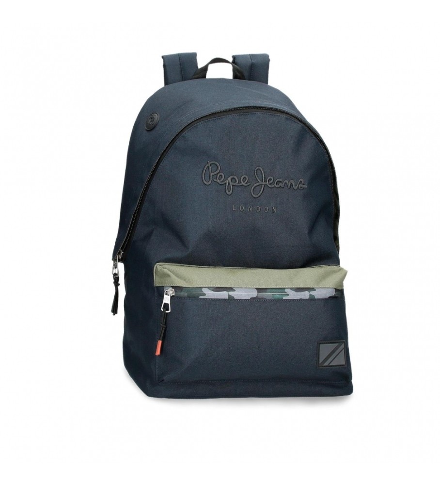 Mochila Pepe Jeans Cromwell de 44 cm, adaptável a carrinho preto.