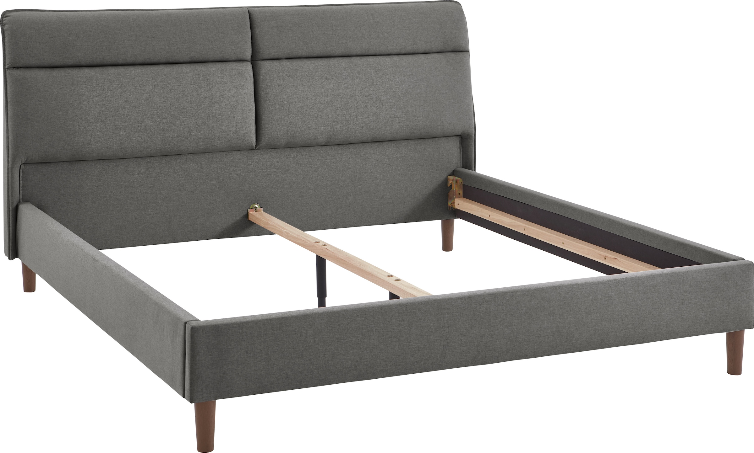 ATLANTIC home collection Polsterbett »Madita, 180x200cm, mit organischer Kopfteilform« luxuriös gepolstertes Kopfteil, Bezugstoff mit Melange-Effekt