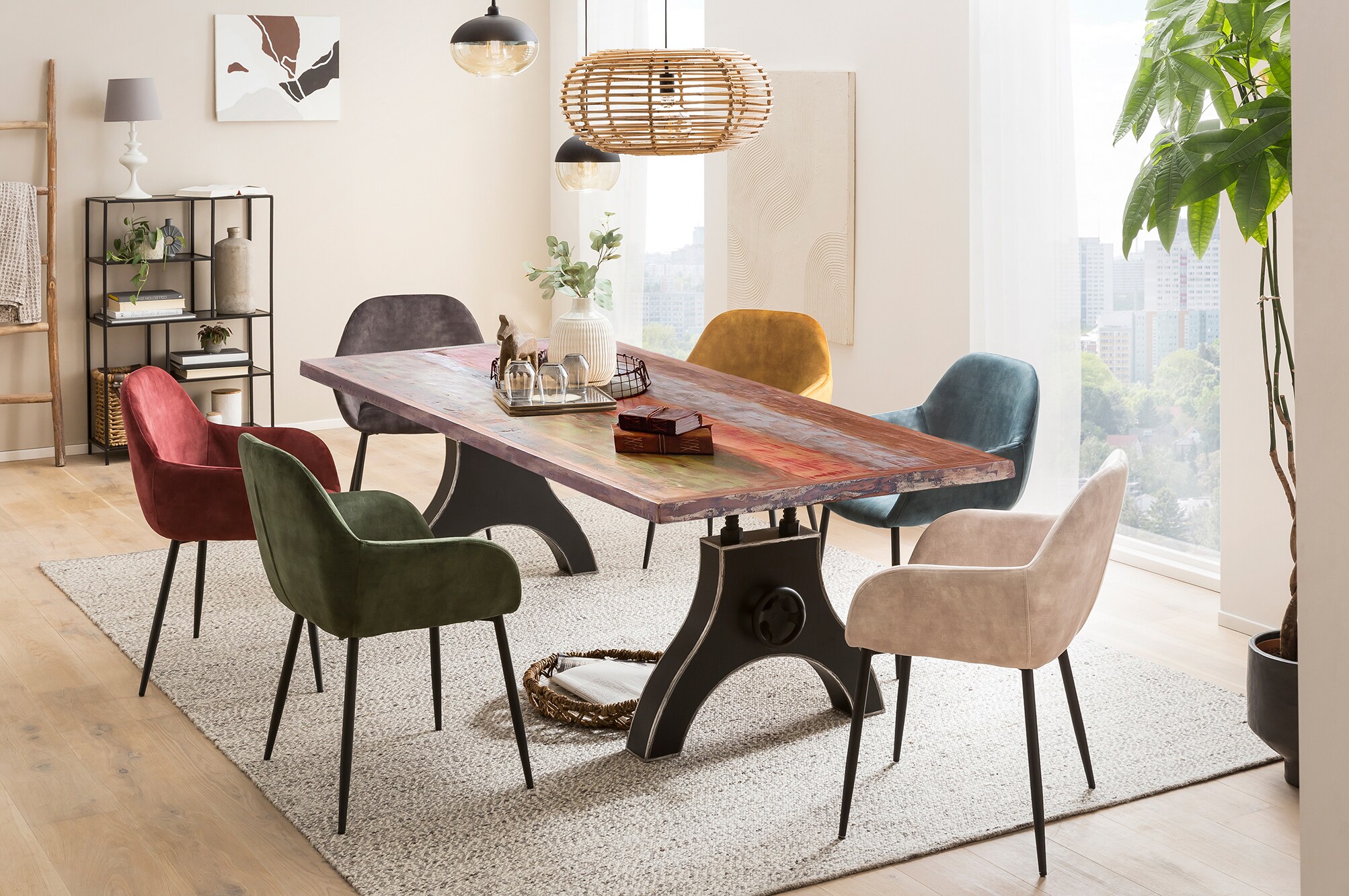 Tisch 180x100cm Altholz Metall Esstisch Speisetisch Küchentisch Esszimmer Küche
