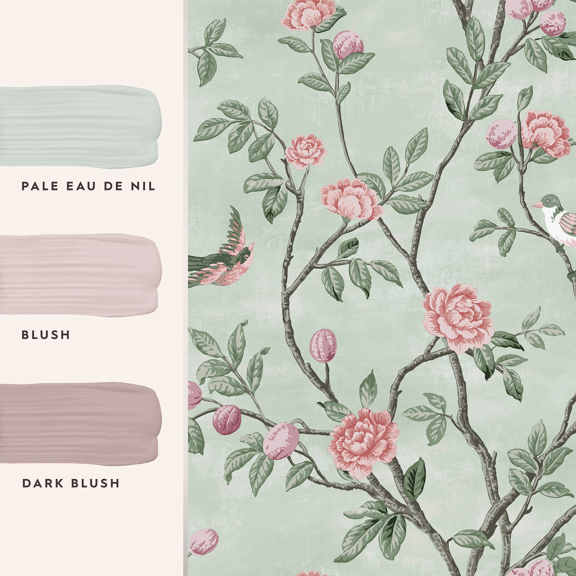 Vliesbehang eglantine eau de nil