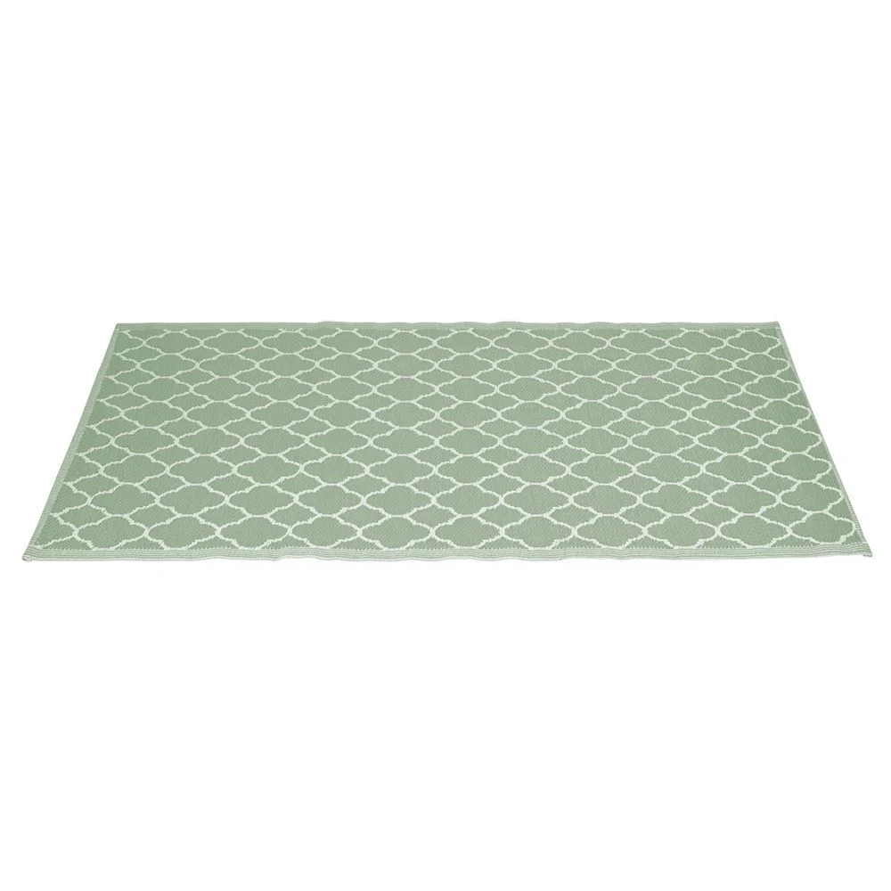 Tapis de jardin imprimé rosace vert blanc